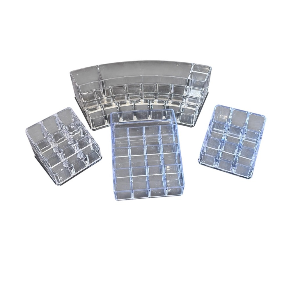 Clear acrylic plastic cosmetic makeup 💄 lipstick storage organizer 4 piece set